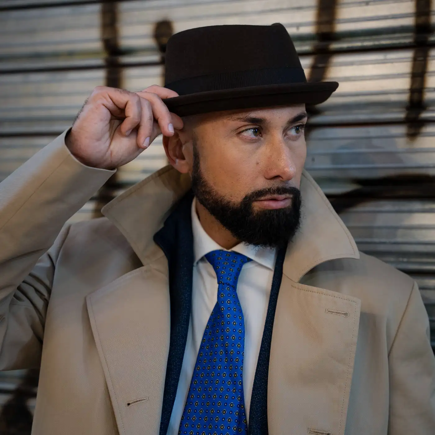 Cappello Pork Pie in Feltro Raso di Lapin con Fodera