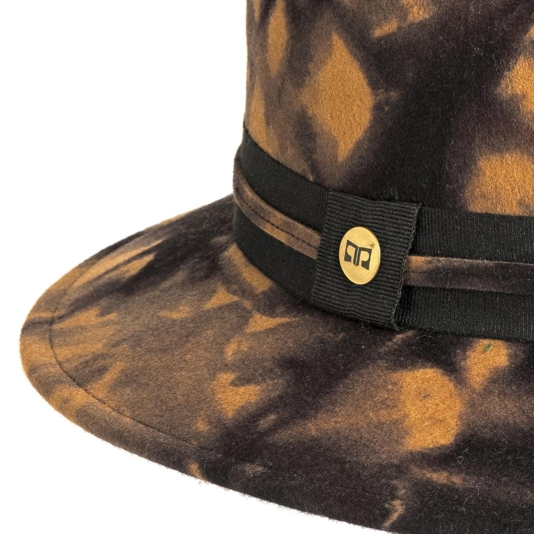 Cappello Fedora a Tesa Larga in Feltro di Lana Merinos Maltinto