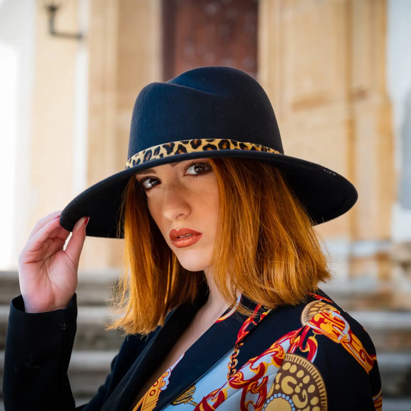 Cappello a Tesa Media Corona Twisted in Feltro di Lana Merinos