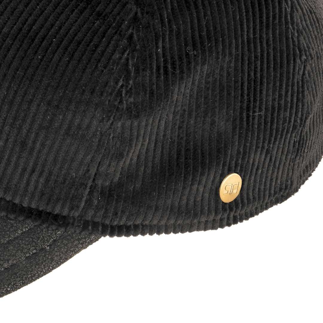 Berretto in Velluto con Visiera Rigida in Ecopelle