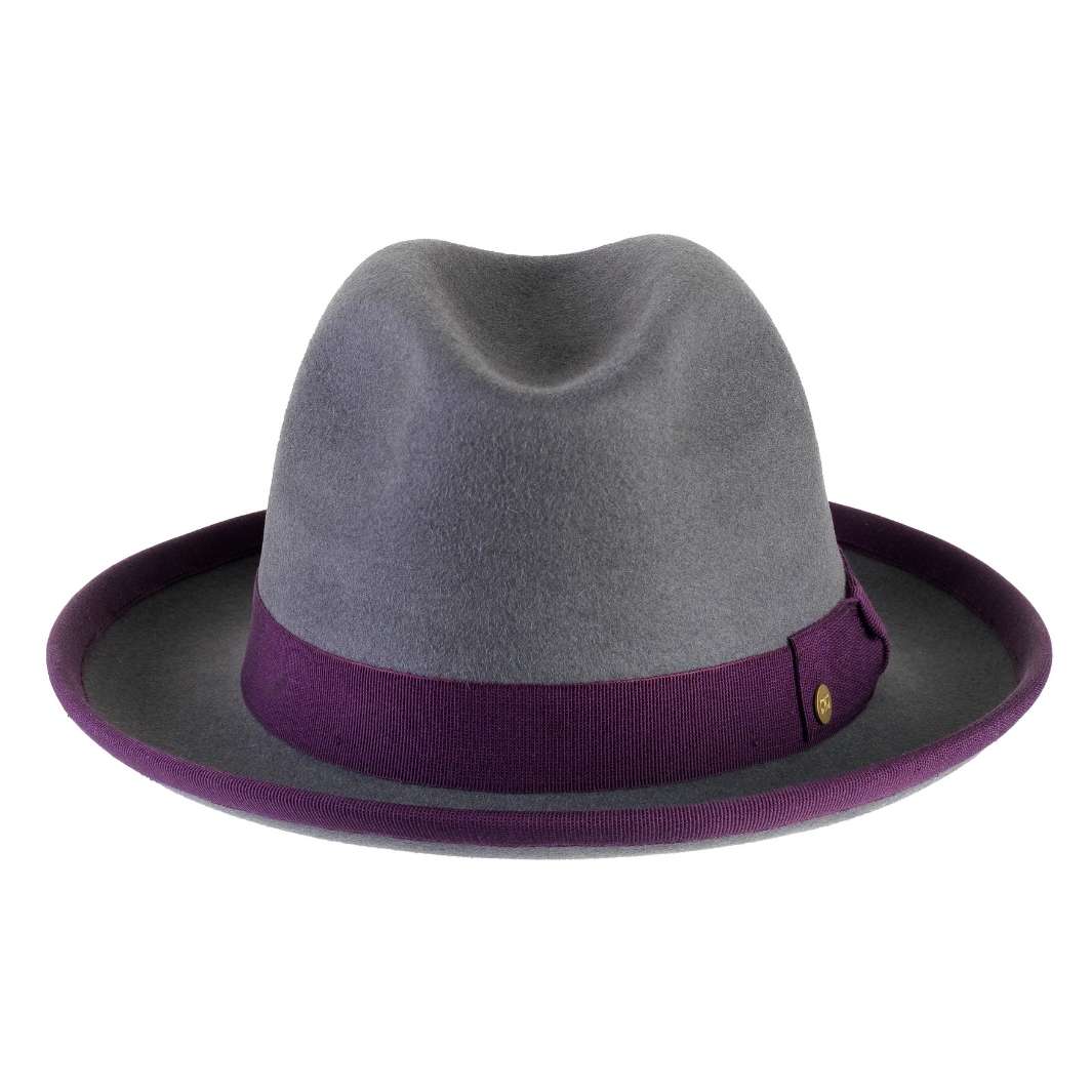 Cappello Trilby a Tesa Media in Feltro Raso di Lapin con Fodera