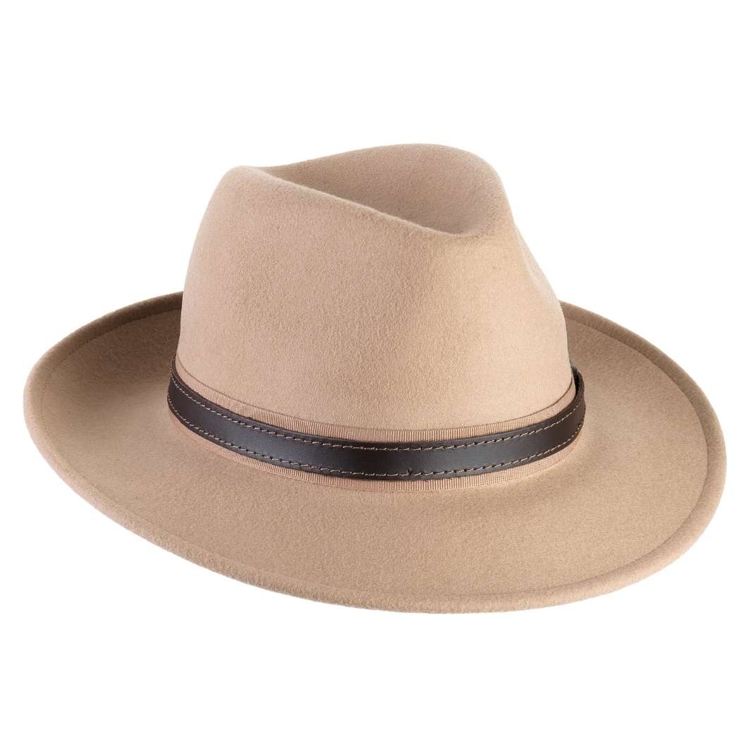 Cappello Fedora Elegante in Feltro di Lana Merinos Antipioggia