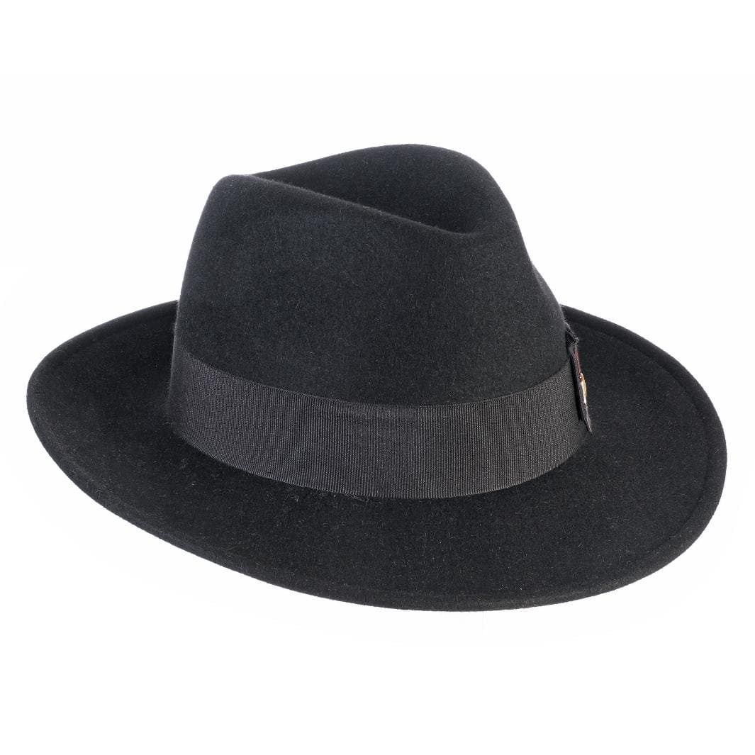 Cappello Fedora Elegante in Feltro Raso di Lapin con Fodera