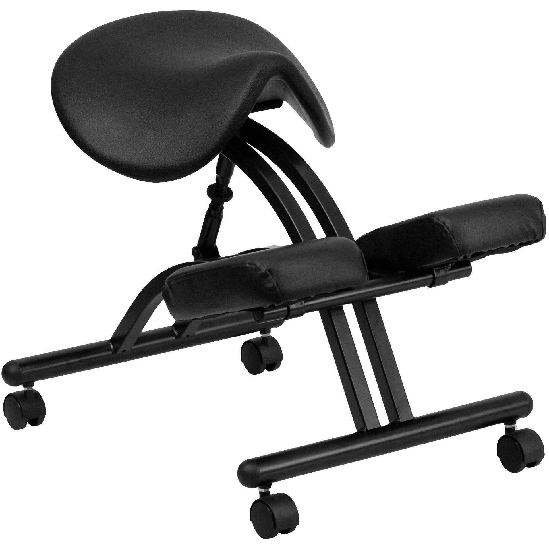Ergonomic Kneeling Chair with Black Saddle Seat