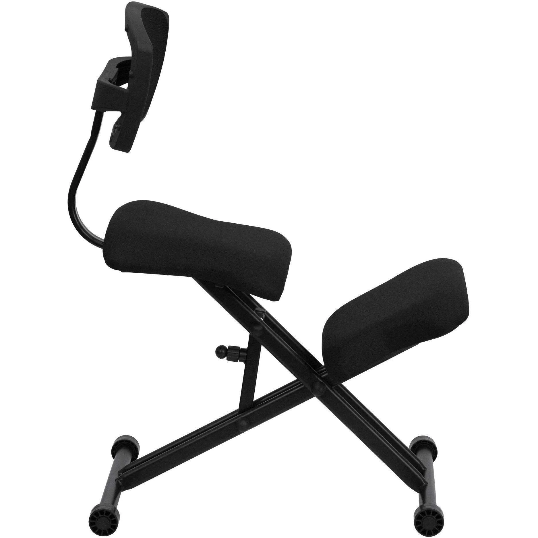 Ergonomic Kneeling Chair with Black Mesh Back and Fabric Seat