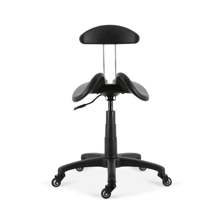 Two Part Saddle Seat Stool with Backrest For Dental Hygienist