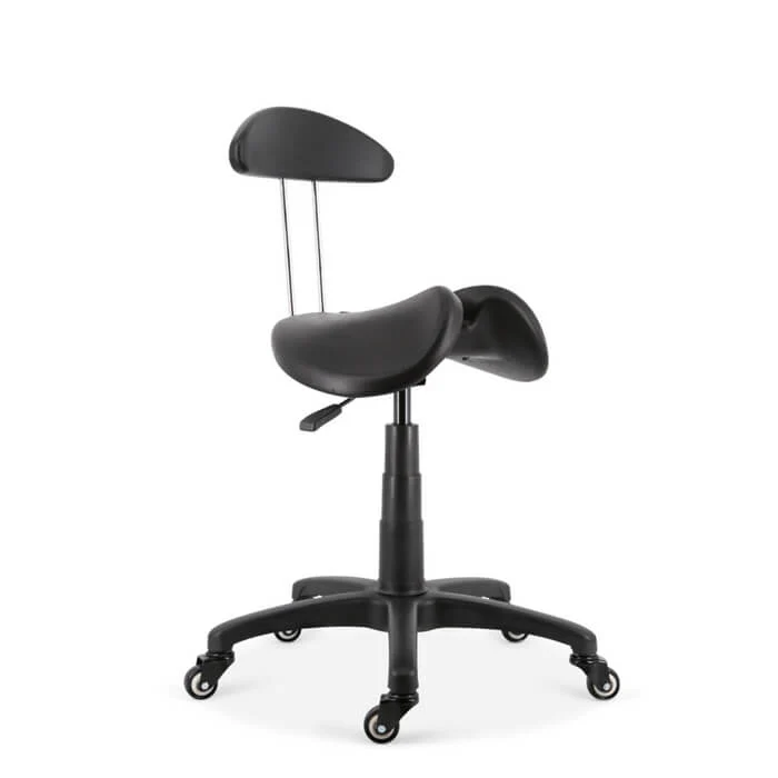 Two Part Saddle Seat Stool with Backrest For Dental Hygienist