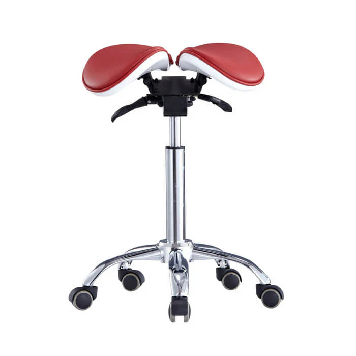 Two-Part or Split Style Seat Ergonomic Saddle Chair or Stool