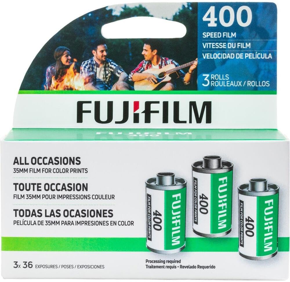 Fujifilm Fujicolor 400 Color Negative Film 35mm Roll Film, 3x36, Multiple Packs - BuzzPhoto Bundle