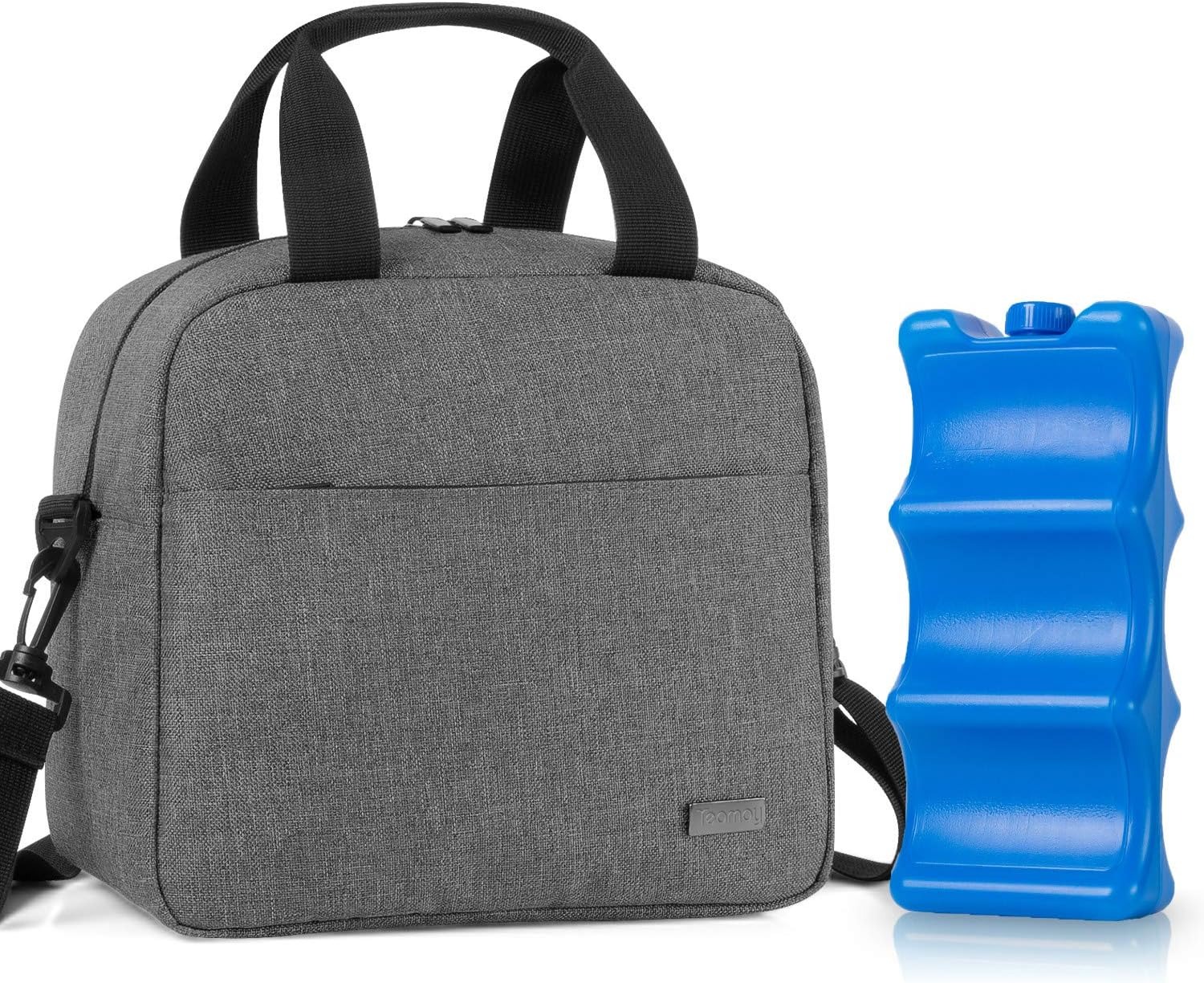 Teamoy Borsa Termica per Biberon con Mattonelle per il Ghiaccio, Porta Biberon Isotermico, Adatto a 6 biberon da 270ml, Grigio