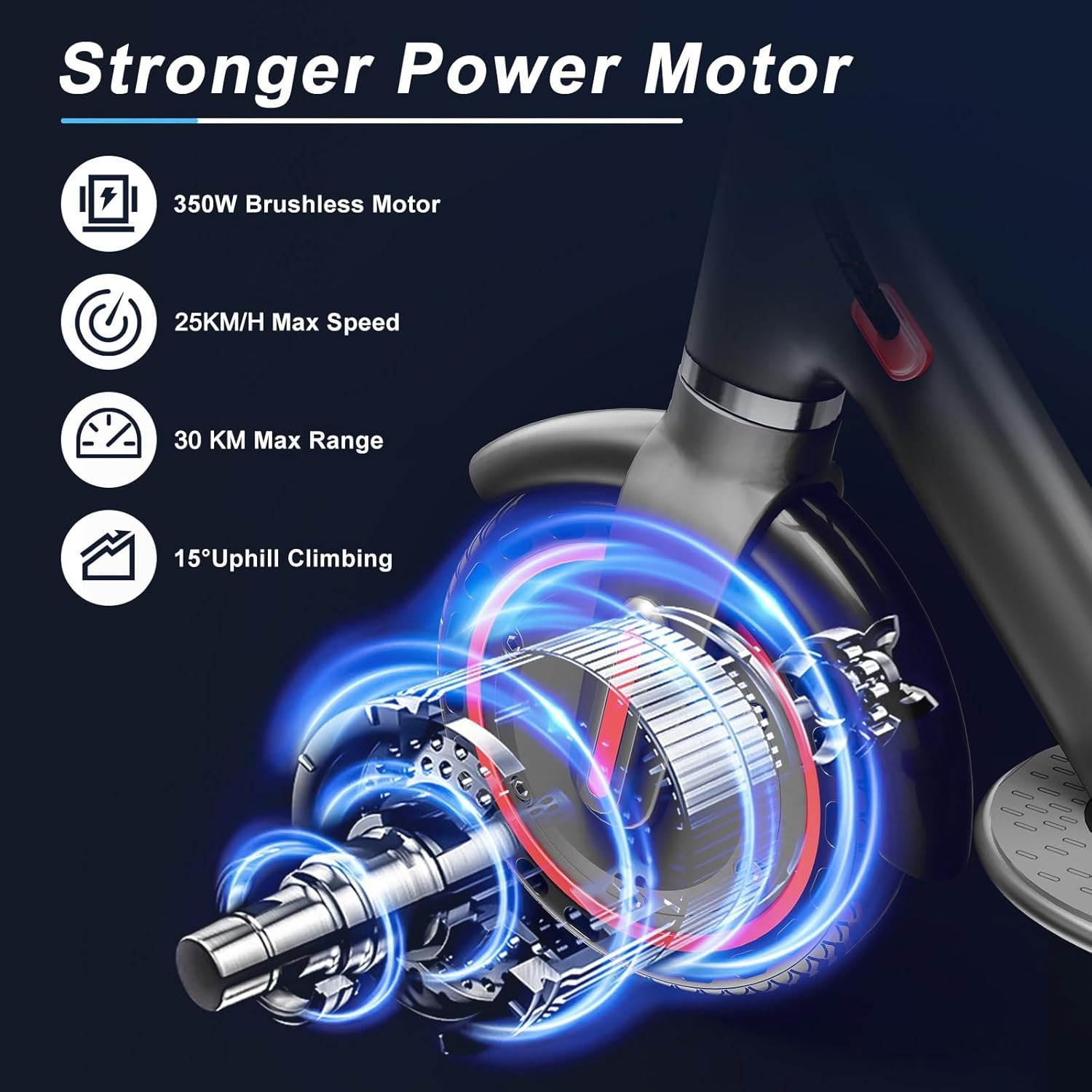 Monopattino Elettrico Adulto, Scooter Elettrico Pieghevole 350W/500W, Batteria 36V 10.5Ah, Autonomia di 30-35KM, Velocità Massima 25 km/h, Doppia Frenata, Controllo App