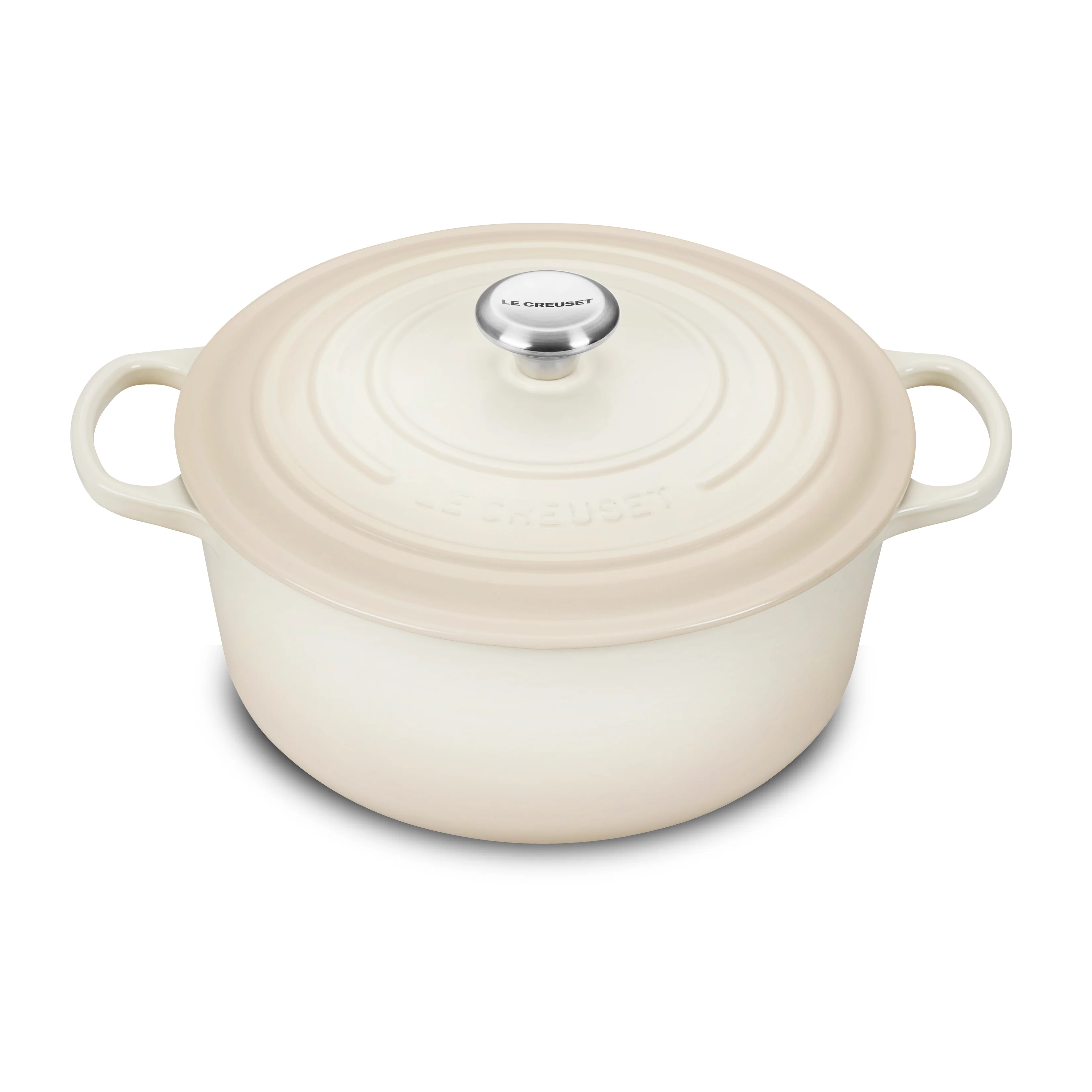 Le Creuset Signature – Forno Olandese Rotondo in Ghisa Smaltata da 7,25 qt, colore Meringue
