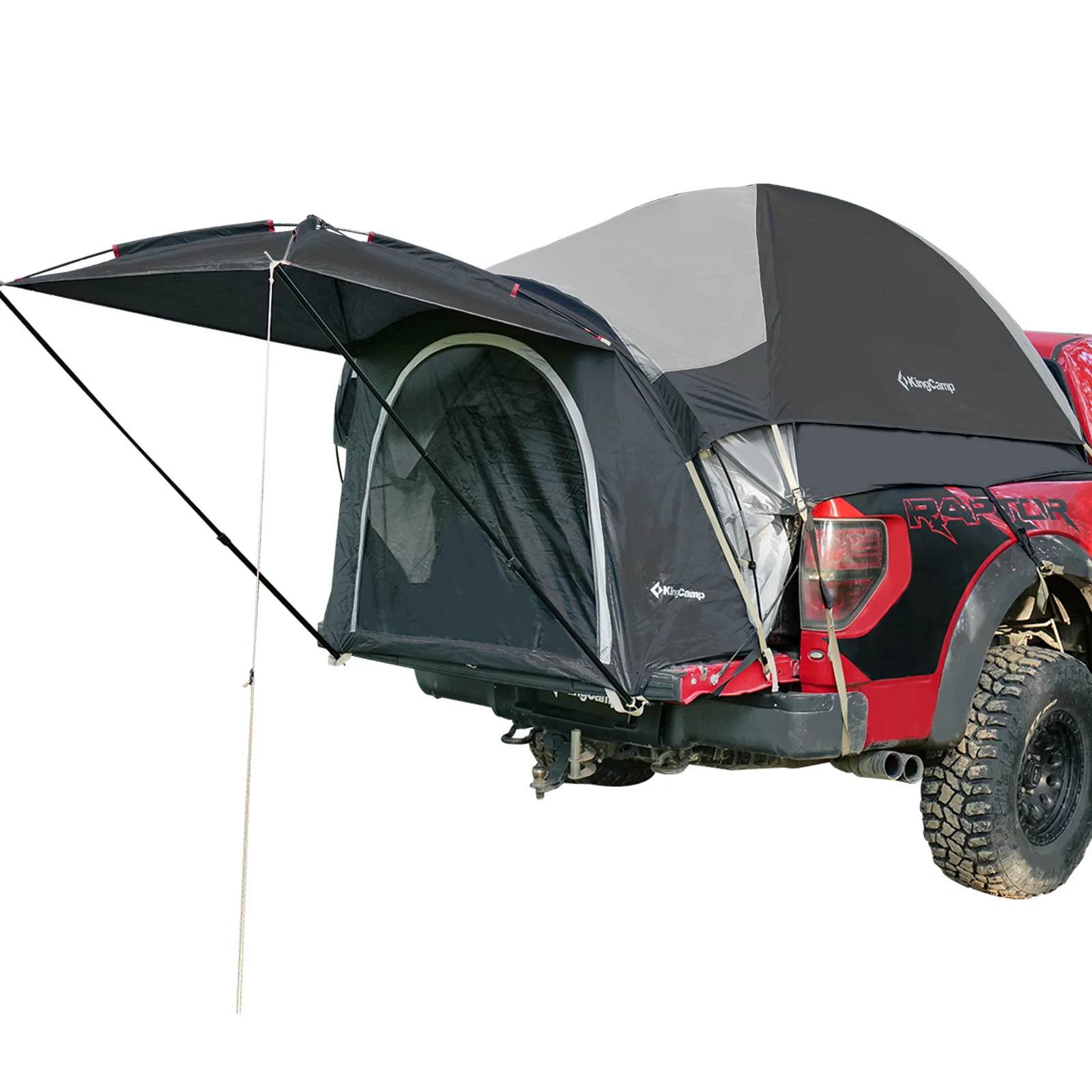 2025 KingCamp Pick Up Tenda – Montaggio rapido in 15 minuti, impermeabile con colonna d’acqua 3000 mm, finestre in mesh e tettuccio parasole, spazio notte per 2 persone