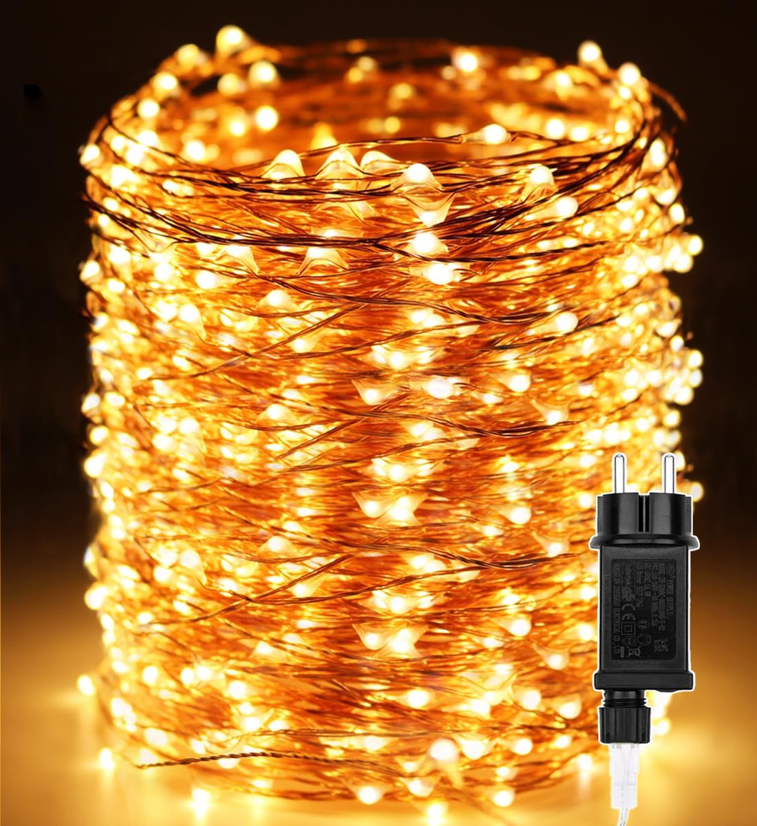 Luci Albero di Natale 50M 500 LED, Filo di Rame Catena Luminosa Impermeabile Luci di Natale da Esterno Interno Stringa Natalizie Decorazioni per Festa,Nozze,Casa, Giardino,Balcone,Matrimonio,Halloween