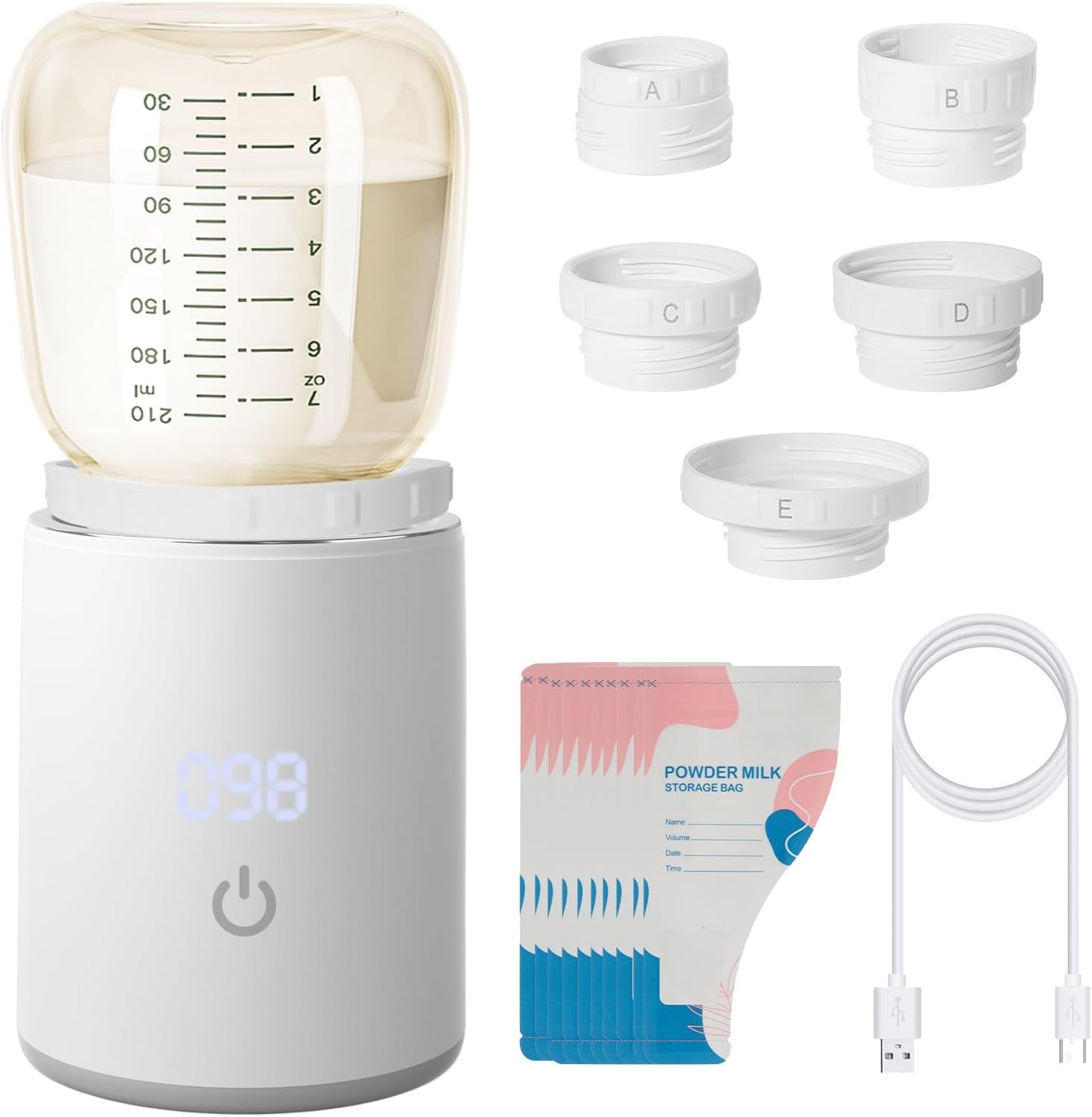 Hoapin Scaldabiberon Portatile da Viaggio, Scalda Latte Elettrico, 5 Impostazioni di Temperatura, Riscalda il Latte Dove Vuoi