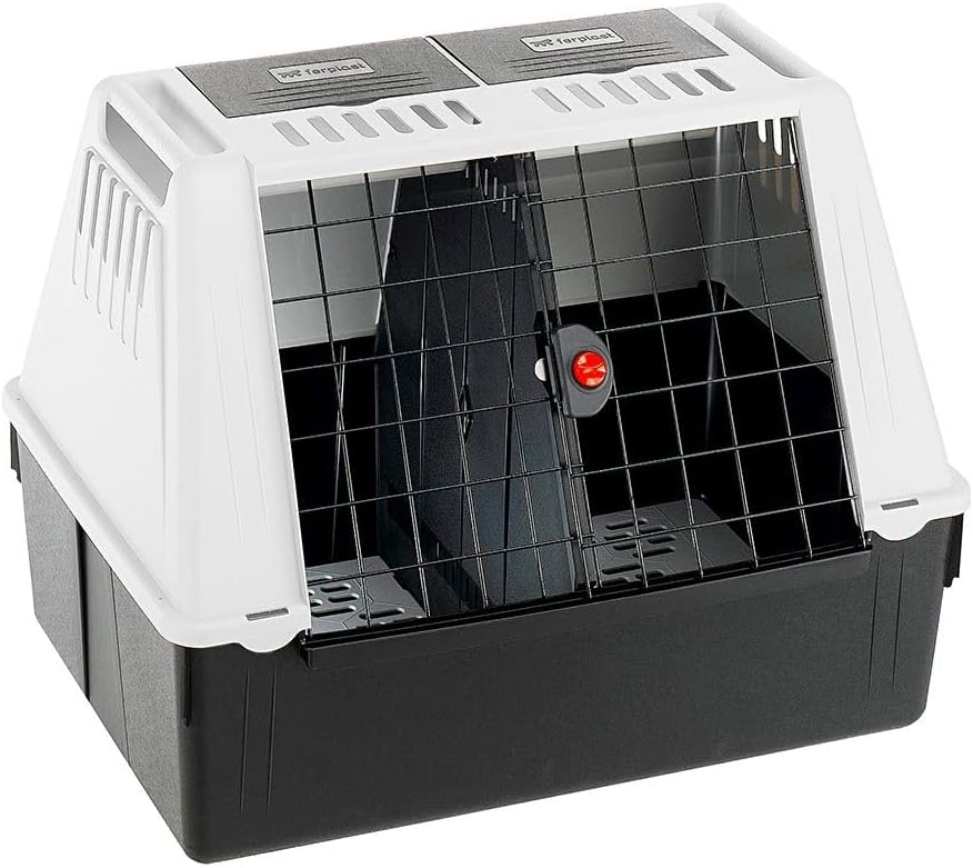 Ferplast Trasportino per Cani da Auto ATLAS CAR 100 SCENIC, Trasportino per Cani, Massima visibilità, Doppia Apertura Scorrevole, Pratiche Maniglie, Tappeto Drenante, Max 40 kg, 100 x 60 x h 66 cm