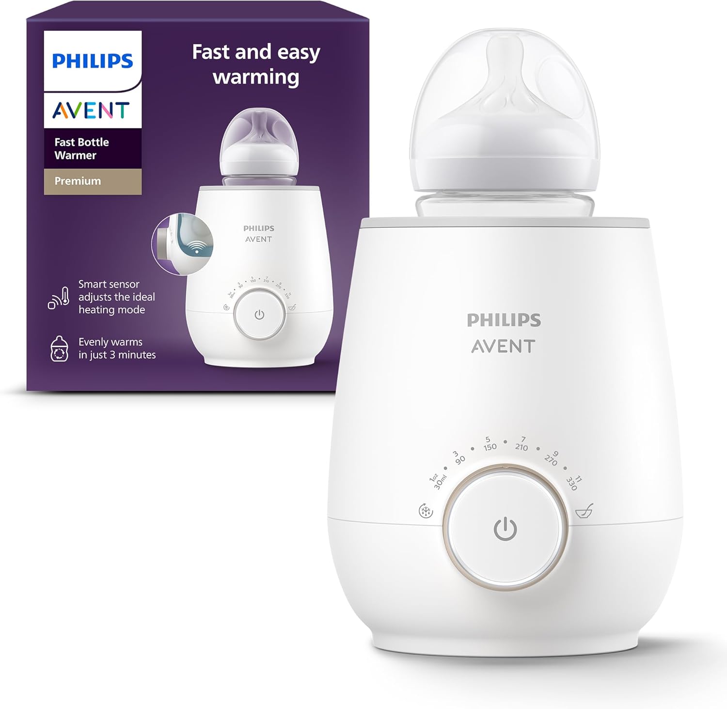 PHILIPS Avent Scf358/00 Scaldabiberon Per Un Riscaldamento Rapido E Uniforme Di Latte E Alimenti Per Bambini, Bianco