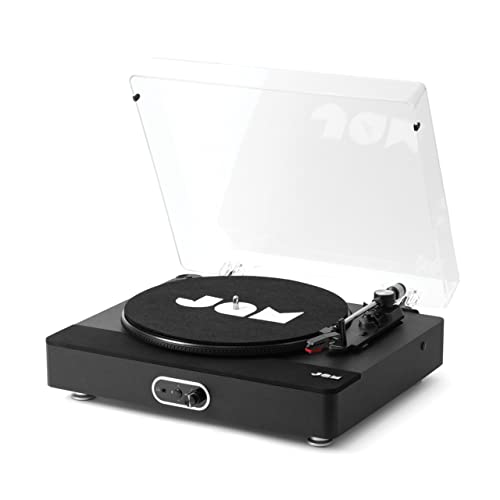 JAM Sound Stream  Turntable, Speaker Stereo Integrati, Connettività Bluetooth, 3 Velocità, Adattatore CA, Cavo da RCA ad AUX, Adattatore per Vinili e Tappetino Inclusi, Nero Opaco : Elettronica