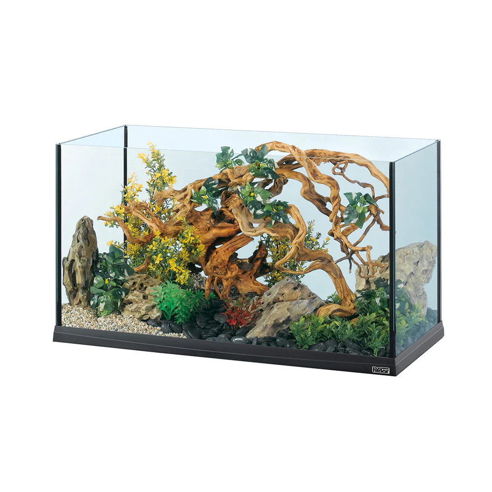 TANK 80 Acquario da 120 Litri – Vasca in Vetro Sigillata con Struttura in Alluminio Anodizzato, Adatta ad Acqua Dolce e Marina