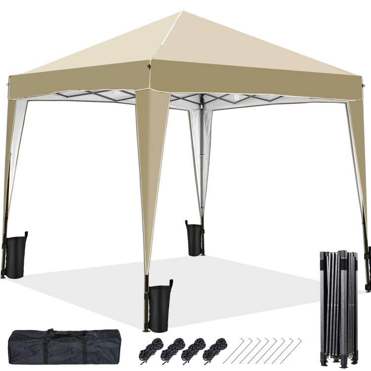 Osluken Tenda a baldacchino 10 x 10 pop up, tenda a baldacchino portatile istantanea, tenda esterna a baldacchino regolabile in altezza con gamba dritta, gazebo da esterno con 4 sacchi di sabbia, 8 : Amazon.it: Giardino e giardinaggio