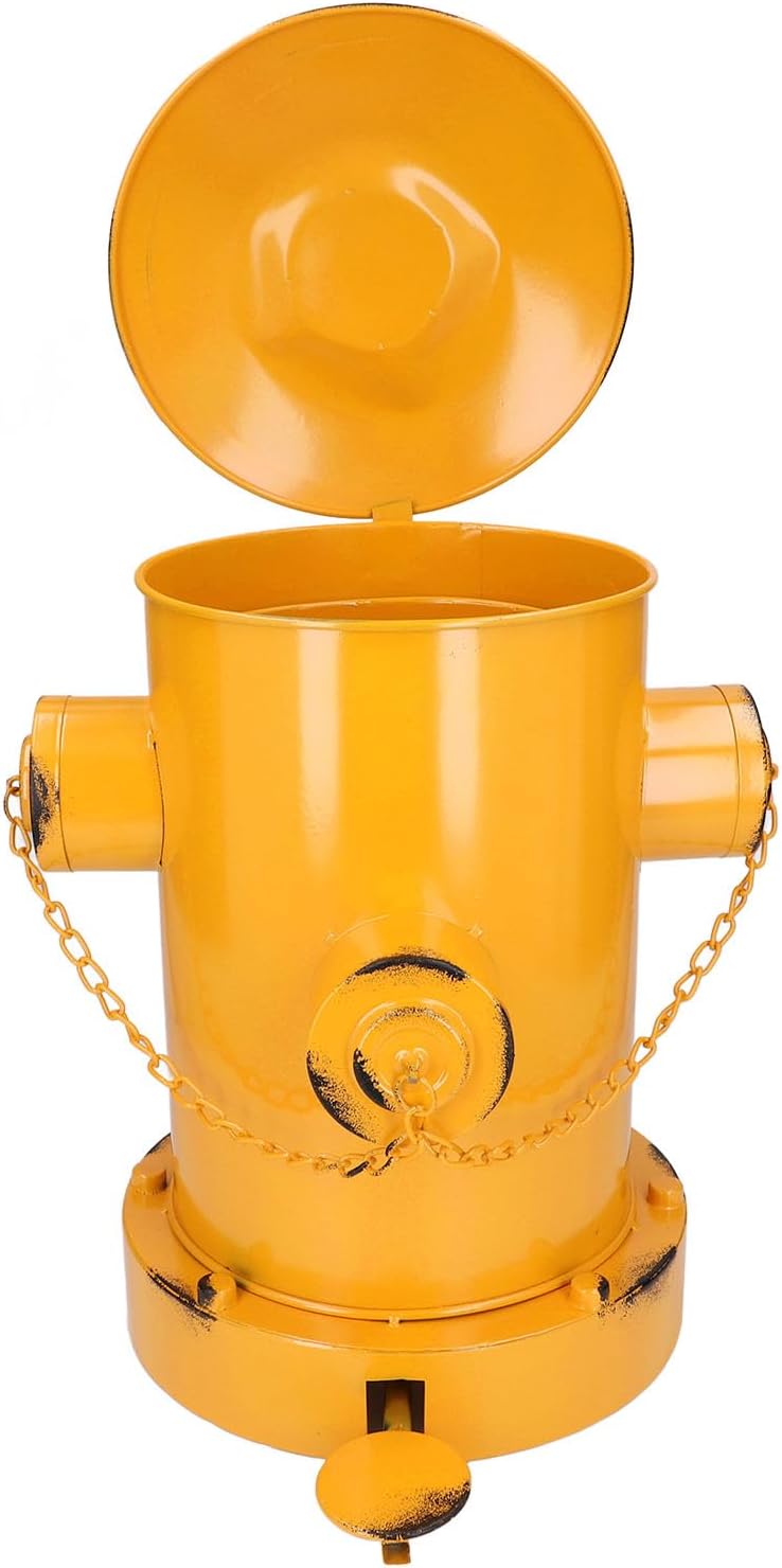 Esclusivo Cestino per Rifiuti Idrante in Ferro, Bidoni per Rifiuti Industriali in Stile Vintage per Casa, Cucina o Giardino, con Design retr貌 a Tamburo di Petrolio, Allevia lo (A)