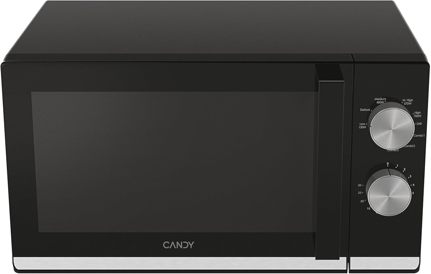 Candy Moderna Forno a Microonde con Grill, 20 Litri, 700W, 6 Livelli di Potenza, Funzione Defrost, Timer e Segnale di Fine Cottura, App hOn, Libera Installazione, 45,2 x 36 x 26,2 cm, Nero - CMG20TNMB