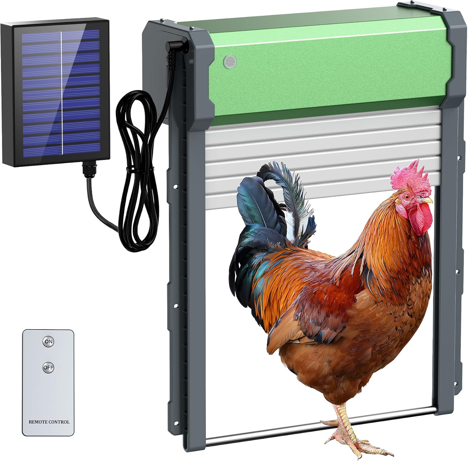 Porta Automatica Pollaio Solare Grande: FOFNON Porta Automatica per Pollaio Solare - Timer e Sensore di Luce - 4 Modalità - IP65