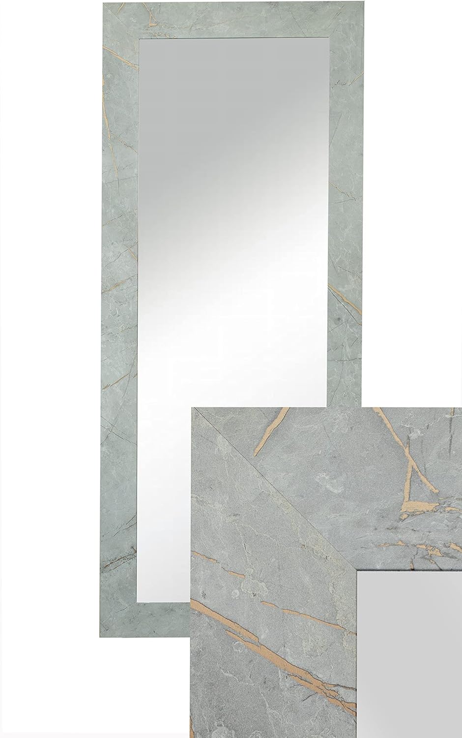 BD ART Specchio decorativo da parete, 150 x 50 cm, in pino bianco