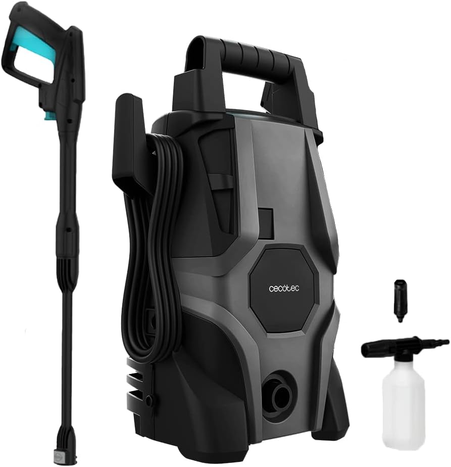 Cecotec Idropulitrice ad alta pressione HydroBoost 1400 Essential. 1400 W, casa, giardino o auto, portata max 426 l/h, pressione massima 105 bar, pompa in alluminio, raggio d'azione 9 m
