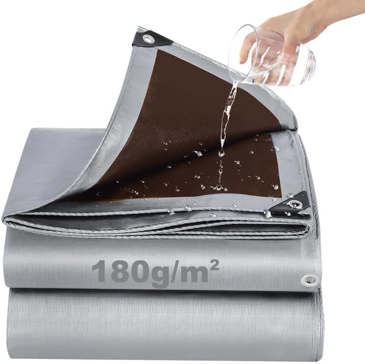 Outdoor Tarpaulin Waterproof Heavy Duty Thick Polythene Frost & UV Resistant 180gsm 2 x 4m for Garden Gazebo Camping Furniture Shed (2 x 4m)