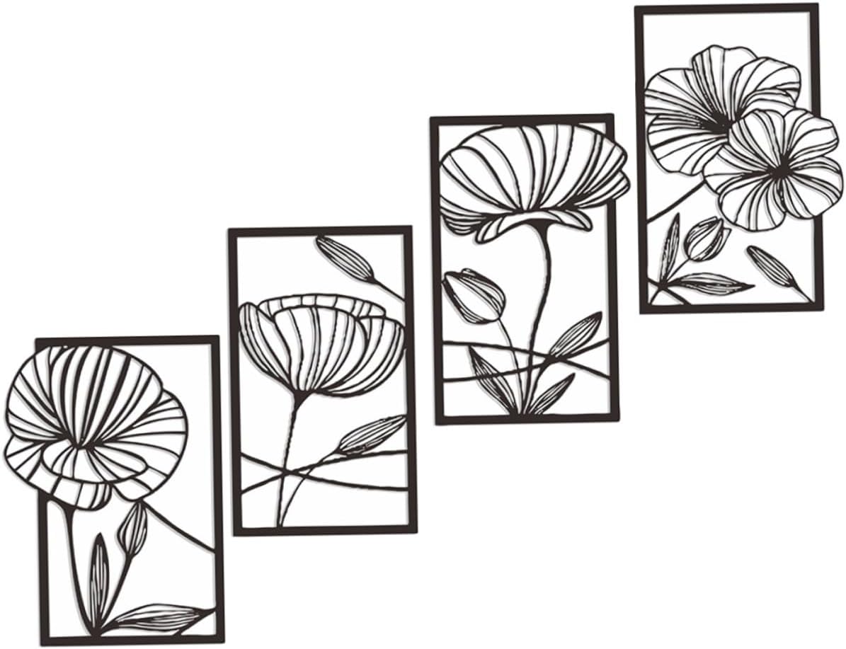 TOPERFUN 4Pezzi Decorazione da Parete Foglia di Loto Nera, Decorazione per la casa Decorazione da Parete per Soggiorno Decorazione da Parete Decorativa Decorazione da Parete Arte da Parete