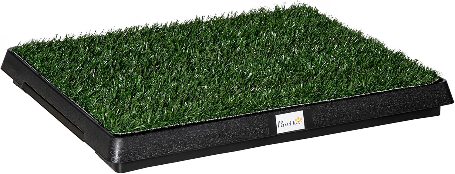 PawHut Toilette per Cani Lavabile con Prato Sintetico per Interno ed Esterno, Lettiera per Cani e Cuccioli, WC per Gatti e Animali Domestici con Vassoio Inferiore e Erba, 51x63 cm
