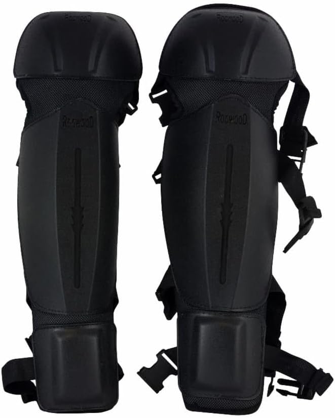 AMA Gambali Protettivi per Decespugliatore con Design Comfort, Colore Nero, Adatti per Giardinaggio, Materiale Antiurto