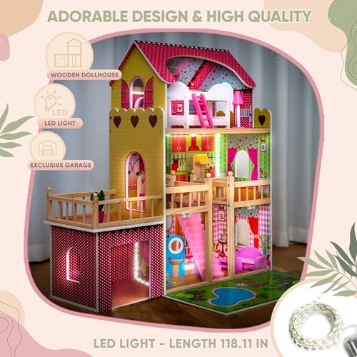 Green series Kinderplay Casa Delle Bambole   Legno, GS0020 : Amazon.it: Giochi e giocattoli