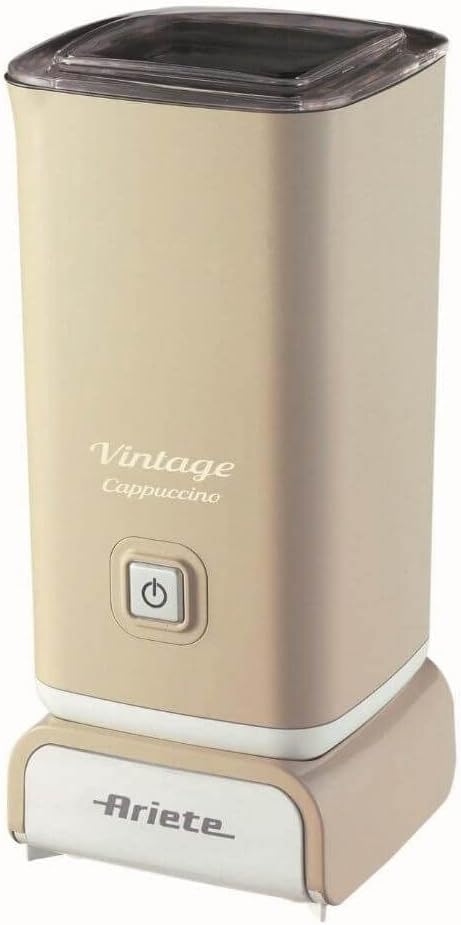 Ariete 2878 Vintage Cappuccinatore - Hot and Cold Milk Frother - Cappuccino, Chocolate, Freeze Dried Infusions - 500 Watt - Beige