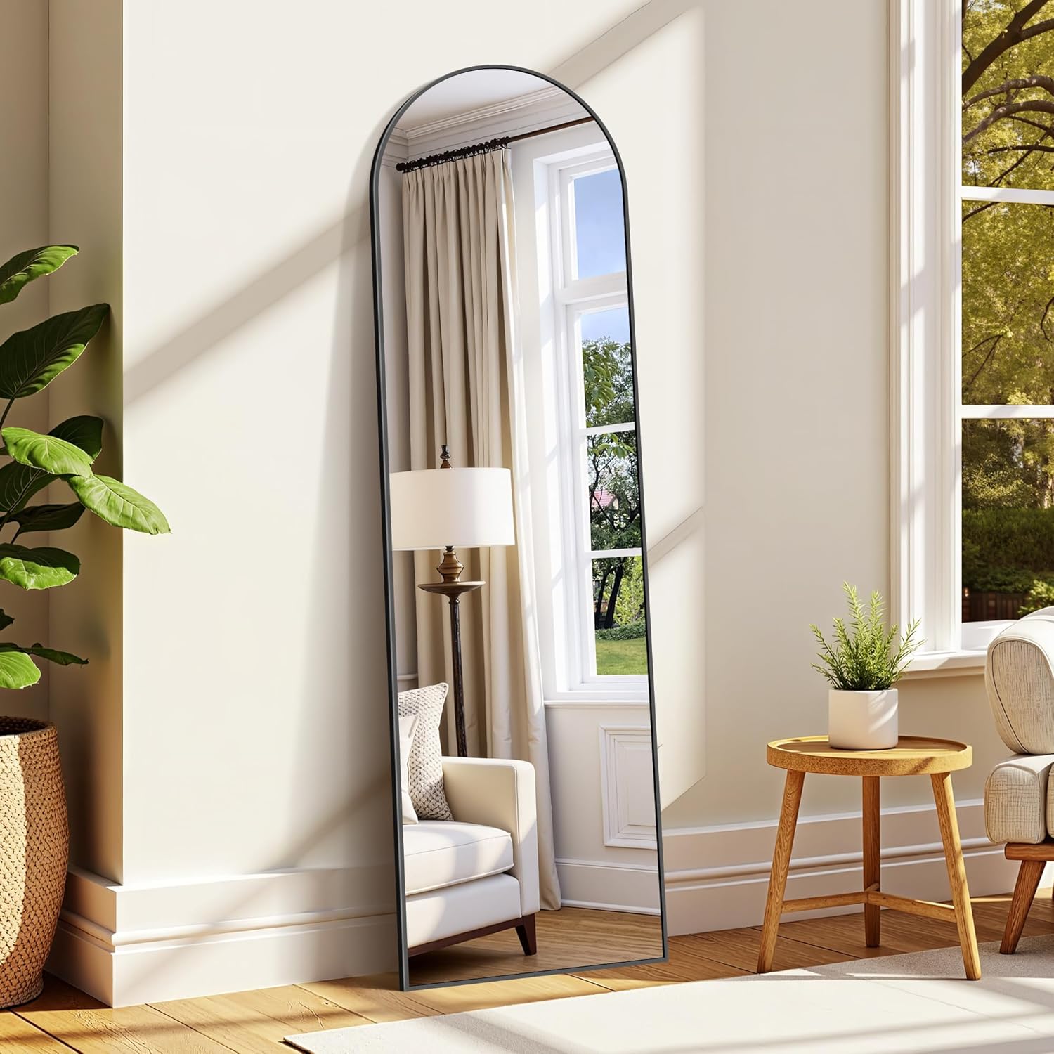 WOLIBEER Specchio a Figura Intera Grande 192 x 85 cm, Specchio a Figura Intera con Cornice in Alluminio Dorato Specchio da Parete Specchio da Terra per Camera da Letto, Ingresso, Corridoio