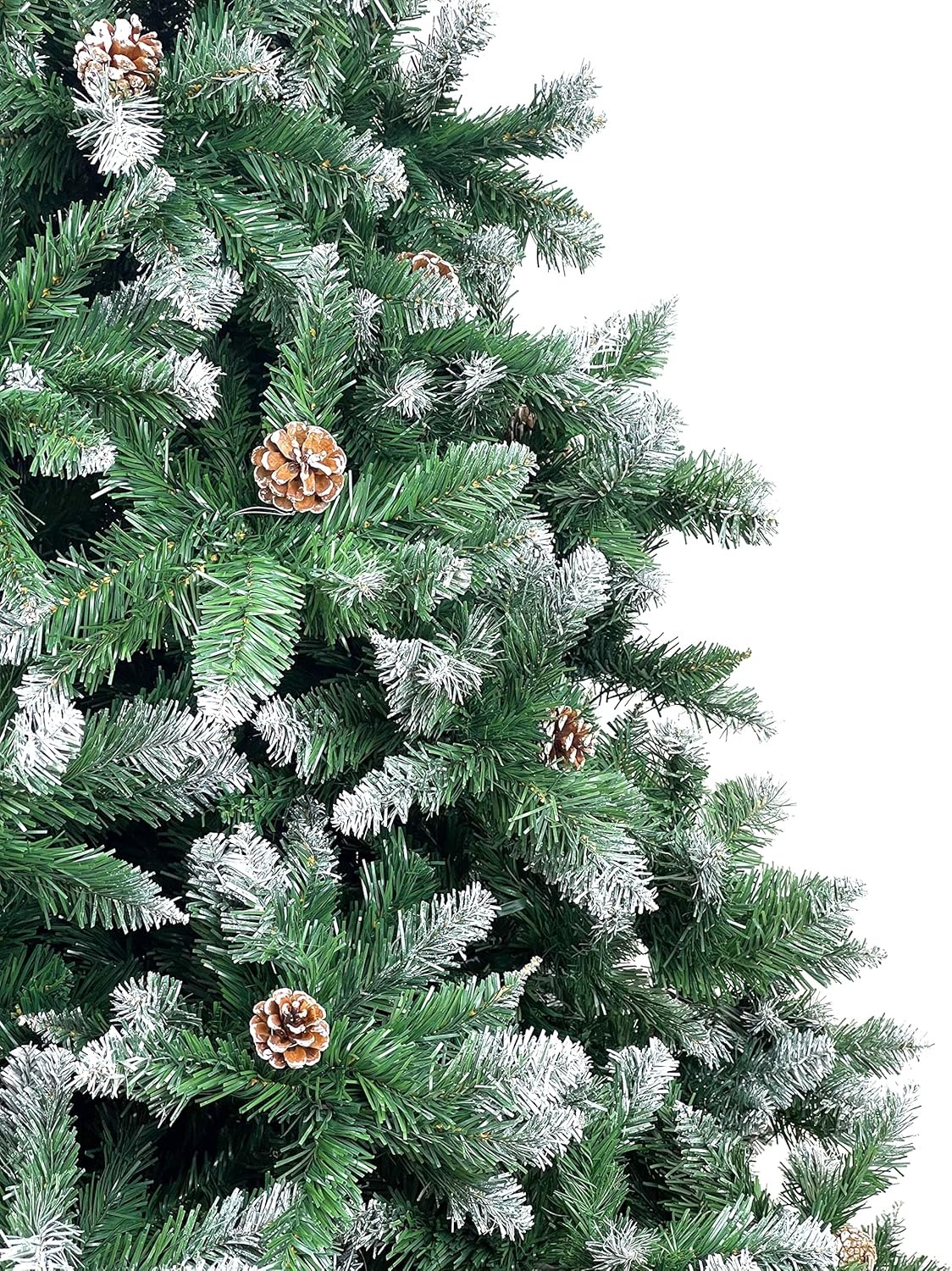 Brigros - Albero di Natale Artificiale Ago di pino folto, + Borsone, Effetto Realistico, Rami a Gancio, Facile Montaggio, PVC, Base Metallica, Ignifugo (Innevato, 120 cm) Visita lo Store di Brigros