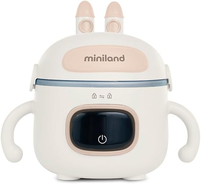 Miniland - Scaldabagno portatile Warmy Food On the Go, batteria ricaricabile, con cavo, posate e scatola