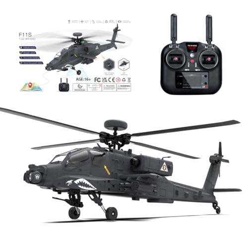 Elicottero telecomandato, scala 1/32, 2.4G 6CH F11 S AH64, aereo telecomandato con doppio asse Co Drive Flybarless 6G/3D Stunt YU XIANG RC aereo per adulti (RTF GPS Smart Version) : Giochi e giocattoli