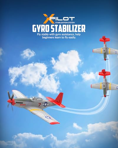 VOLANTEXRC Aereo RC 4 canali P51D Mustang Giocattolo da caccia per aereo telecomandato, Stabilizzatore giroscopico a 6 assi da 2,4 GHz Aereo per aliante RTF, Facile da pilotare per Adulti Principianti : Giochi e giocattoli