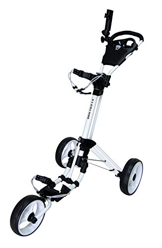 QWIK FOLD, trolley da golf a 3 ruote, da spinta o da tiro, freno a pedale, solo 1 secondo per aprirlo o chiuderlo! Bianco su bianco. : Amazon.it: Sport e tempo libero