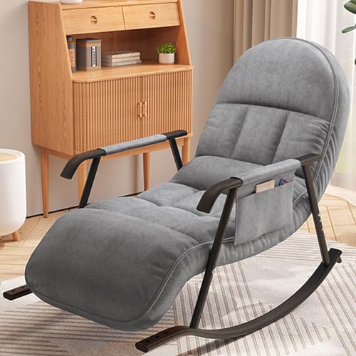 Sedia a Dondolo da Interno, Poltrona a Dondolo ,sdraio da interno ,poltrona da camera da letto ,Adatto per camera da letto, soggiorno,Con custodia,Con Cuscino,con poggiapiedi regolabile ( Color : Gray : Amazon.it: Casa e cucina