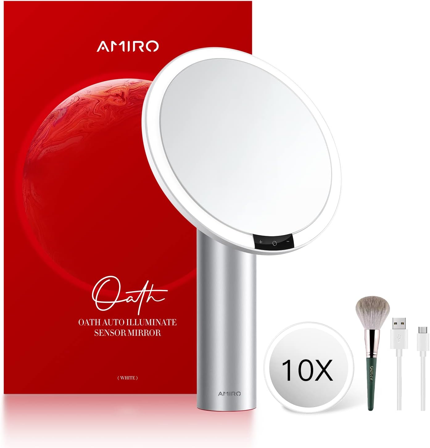 AMIRO Specchio da trucco illuminato da 9