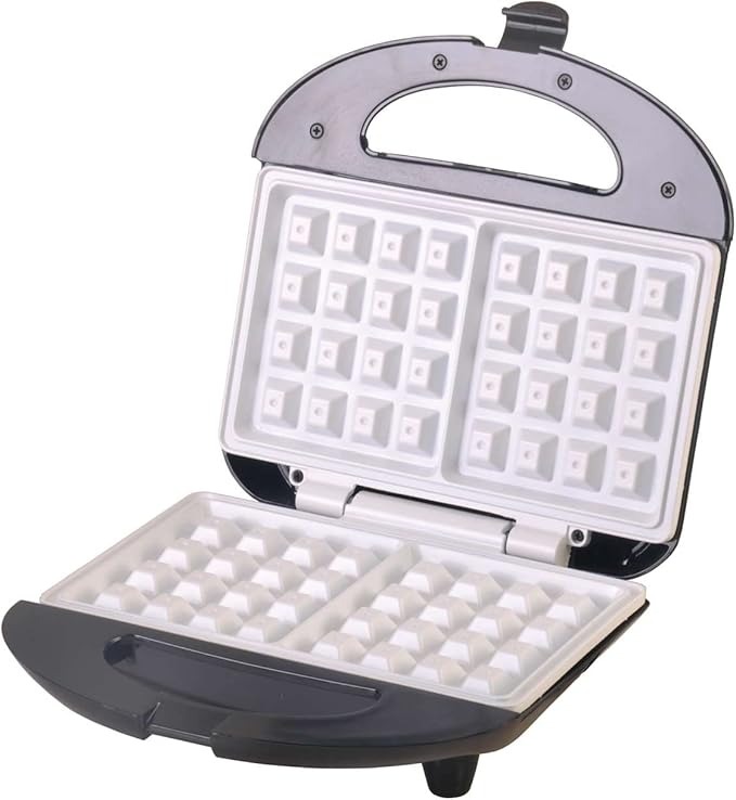 Camry - CR 3019, Piastra elettrica per 2 waffle, piastre in ceramica antiaderenti, temperatura automatica, alloggiamento in acciaio inossidabile freddo al tatto, 1000 W