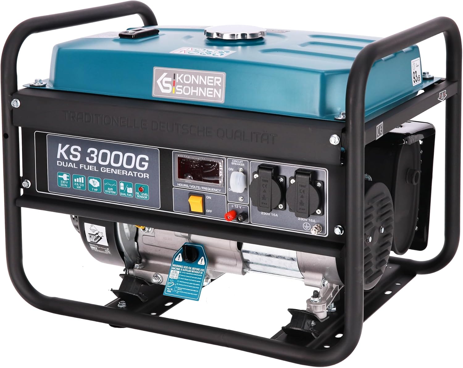 KS 10000E G Dual Fuel Series Petrol and Gas Hybrid Generator Maximum Power 8000W, 1x16A, 1х32 (230V), 12V, Automatic Voltage Regulator (AVR), Overload Protection and Short Circuit Protection …