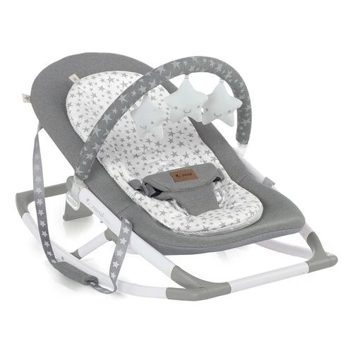 Jané Sdraietta Fold Star – Sdraietta Pieghevole per Neonati con Schienale Reclinabile, Cintura di Sicurezza, Motivo Stelline – Modello 6132 T01