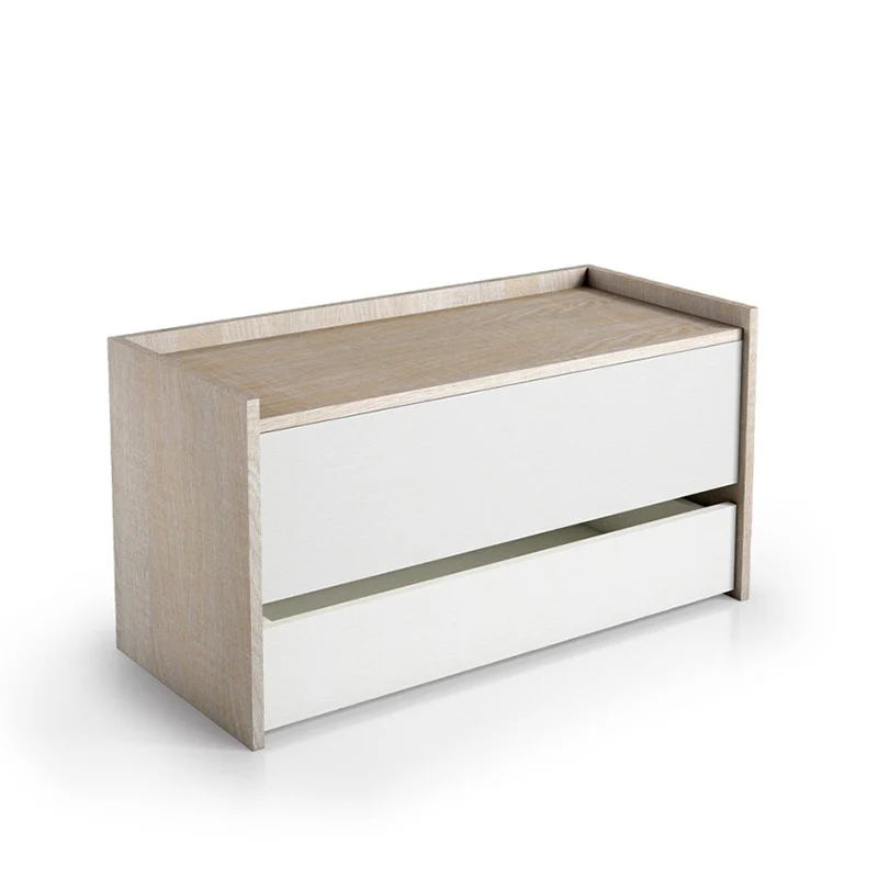 Baule Con Cassetto Bianco-Rovere 90x40x46 Cm