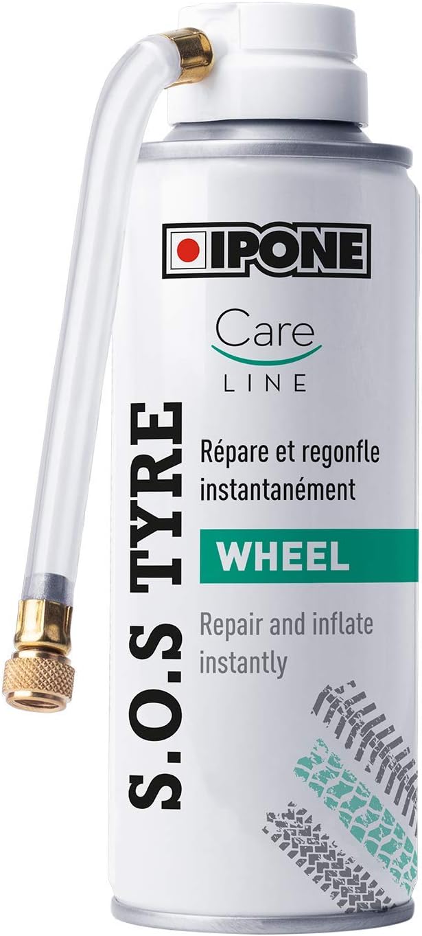 IPONE - SOS Tyre Anti-Puncture Spray - Repair and Inflate the Tyre - Portable Size