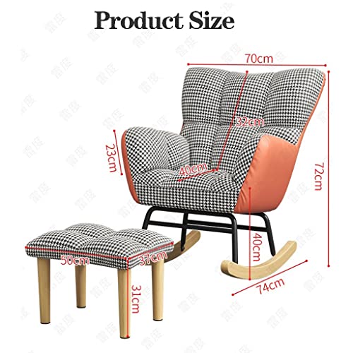 Sedia da aliante per sedia da vivaio a dondolo con accento moderno con poggiapiedi, poltrona reclinabile a dondolo per il tempo libero con schienale alto trapuntato con comodo cuscino imbott : Casa e cucina