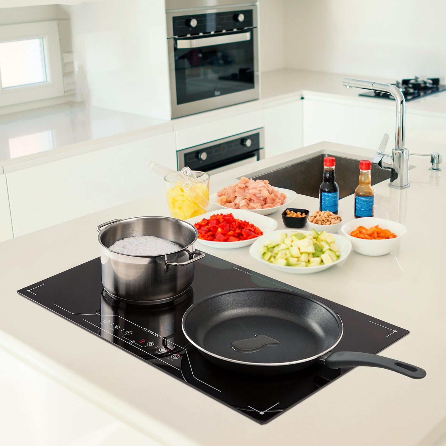 Klarstein Deejay Induction Hob 35 Watt Ceramic Glass Touch Control Panel Built-in or Free Positioning 9 Levels Timer Function Memory Function Black